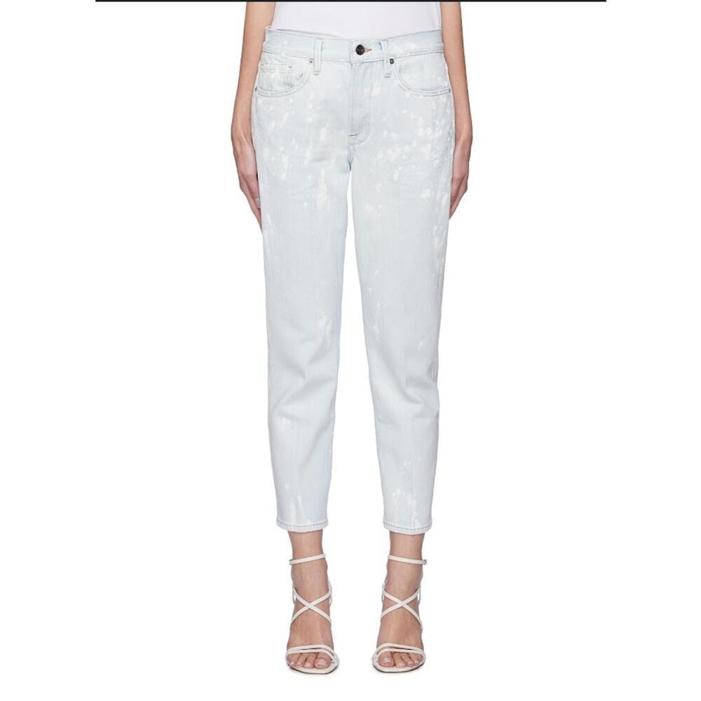 Frame Le Piper High Waist Crop Straight Leg Jeans Caribean Spray womens 28 NWT